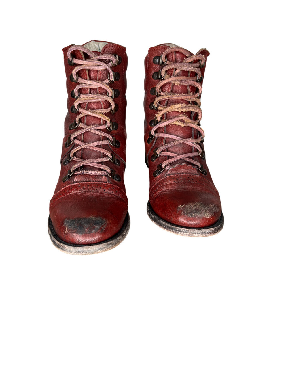 Freebird by Steven Gage Leather Boho Moto Boots Womens 8 Burgundy Red Distressed - Picture 2 of 14